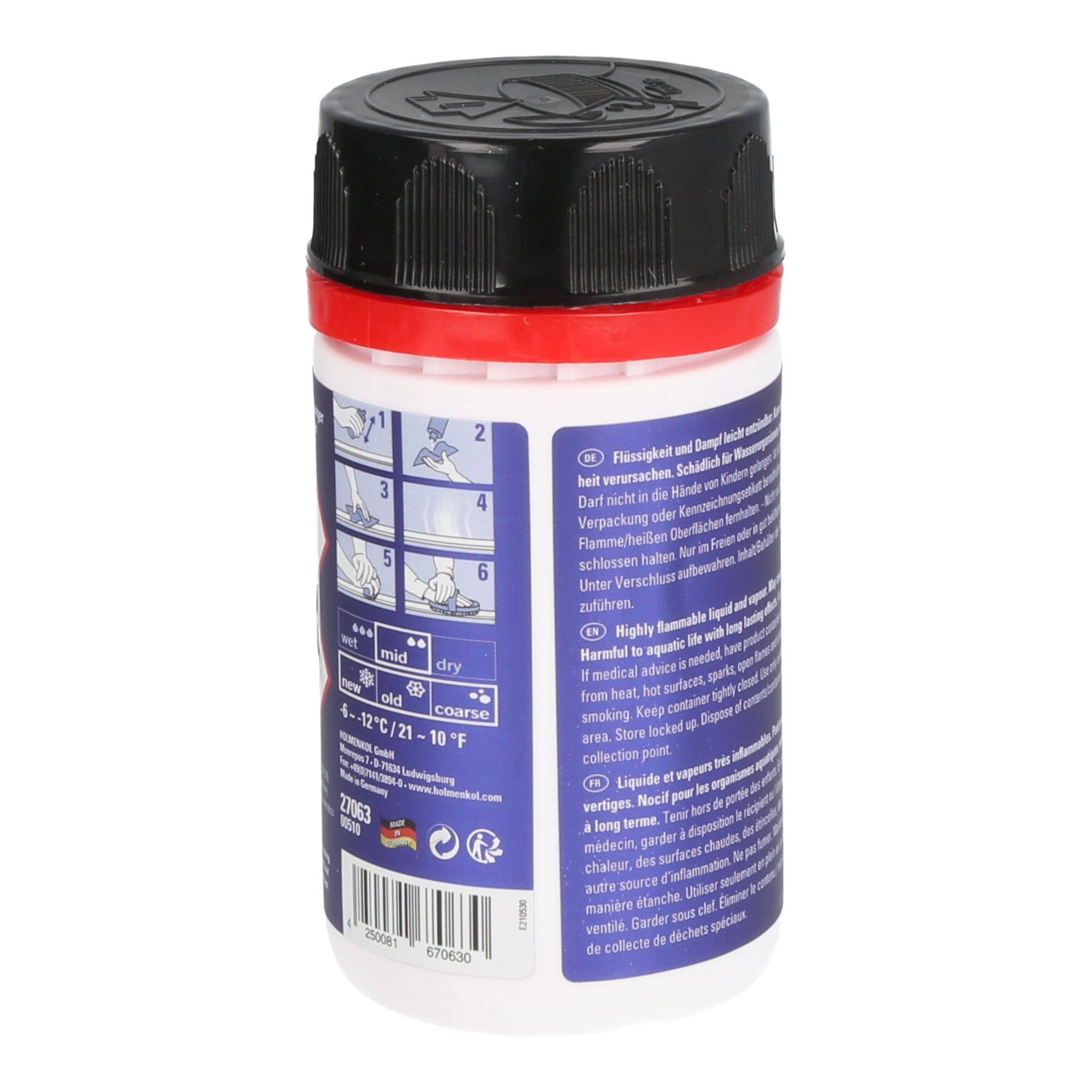 Holmenkol Syntec FF2 flüssiges Skiwachs - Speed Flüssigwachs (flurfrei, -6° bis -12°C) red 100 ml
