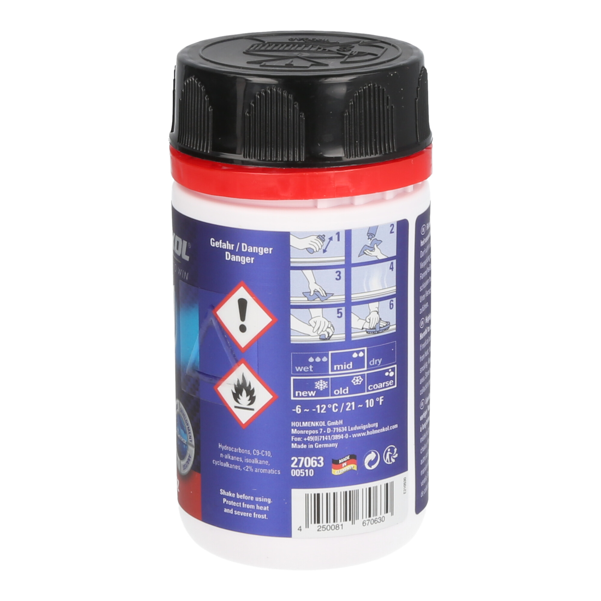 Holmenkol Syntec FF2 flüssiges Skiwachs - Speed Flüssigwachs (flurfrei, -6° bis -12°C) red 100 ml