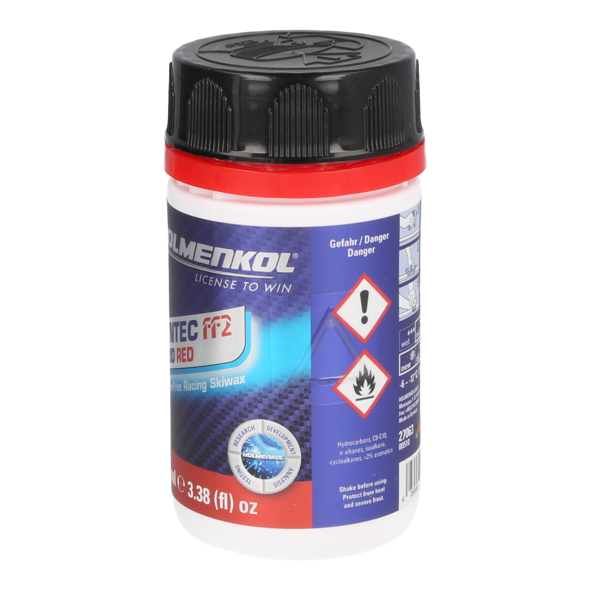 Holmenkol Syntec FF2 flüssiges Skiwachs - Speed Flüssigwachs (flurfrei, -6° bis -12°C) red 100 ml